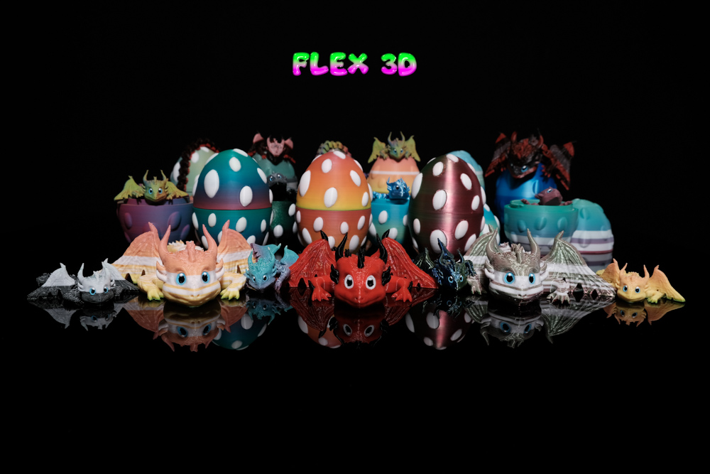 Flex 3D Dragon Original Tike with Bubble Egg